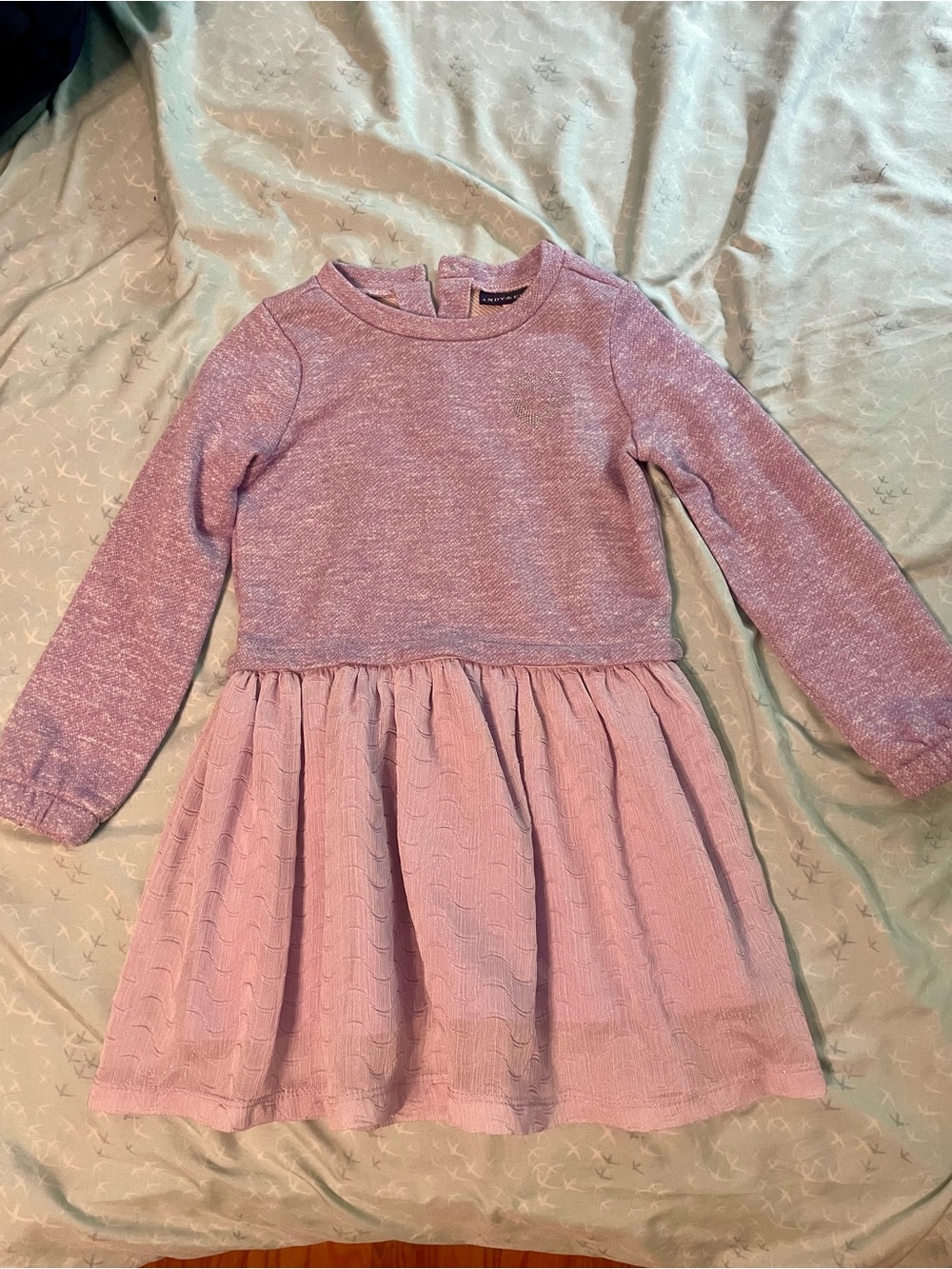 Andy & Evan Heathered Pink Long Sleeve Knit Dress